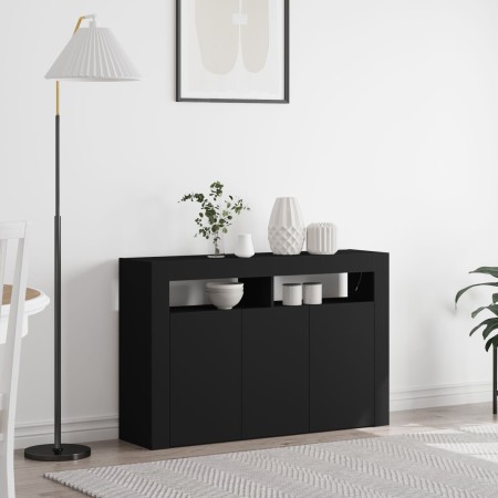 Aparador Negro Madera Laminada 116 x 30 x 75 cm Aparador de , Aparadores - Ref: Foro24-3333877, Precio: 149,17 €, Descuento: %