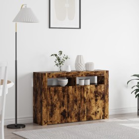 Aparador Roble Ahumado Madera Ingenierizada 116 x 30 x 75 cm de , Aparadores - Ref: Foro24-3333880, Precio: 140,18 €, Descuen...
