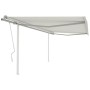 Toldo manual retráctil con postes color crema 4x3 m de vidaXL, Toldos - Ref: Foro24-3069937, Precio: 539,43 €, Descuento: %