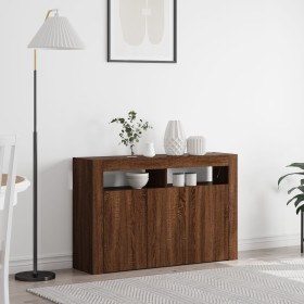 Aparador Roble Marrón Madera de Ingeniería 116 x 30 x 75 cm de , Aparadores - Ref: Foro24-3333882, Precio: 140,13 €, Descuent...