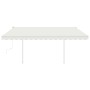 Toldo manual retráctil con postes color crema 4x3 m de vidaXL, Toldos - Ref: Foro24-3069937, Precio: 539,43 €, Descuento: %