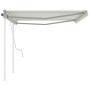 Toldo manual retráctil con postes color crema 4x3 m de vidaXL, Toldos - Ref: Foro24-3069937, Precio: 539,43 €, Descuento: %