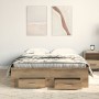 Estructura de Cama con Cajones de Roble Artesanal 120x200 cm de Madera Elaborada de , Camas y somieres - Ref: Foro24-3333970,...