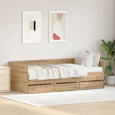 Cama Día Roble artesanal Madera elaborada 90 x 190 cm Duradera de , Camas y somieres - Ref: Foro24-3333997, Precio: 194,01 €,...