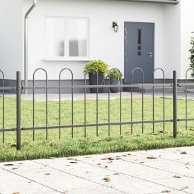 valla de jardín con arco gris 3,4x0,6 m de acero de , Paneles de vallas - Ref: Foro24-3334033, Precio: 88,71 €, Descuento: %
