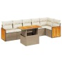 Set sofás de jardín 7 piezas y cojines ratán sintético beige en Conjuntos de jardín | Comprar online en Foru.es