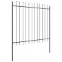 valla de jardín con punta de lanza gris de 5,1x1,5 m de acero de , Paneles de vallas - Ref: Foro24-3334052, Precio: 198,17 €,...