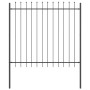 valla de jardín con punta de lanza gris de 5,1x1,5 m de acero de , Paneles de vallas - Ref: Foro24-3334052, Precio: 198,17 €,...