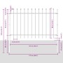 valla de jardín con punta gris de 6,8x0,8 m de acero de , Paneles de vallas - Ref: Foro24-3334069, Precio: 203,70 €, Descuent...