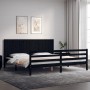 Estructura de cama con cabecero madera maciza negro 200x200 cm de vidaXL, Camas y somieres - Ref: Foro24-3194530, Precio: 193...