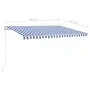 Toldo manual retráctil con postes azul y blanco 4,5x3 m de vidaXL, Toldos - Ref: Foro24-3069966, Precio: 492,82 €, Descuento: %