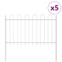 Valla de jardín blanca con arcos 8,5x0,8 m de acero de , Paneles de vallas - Ref: Foro24-3334104, Precio: 238,15 €, Descuento: %