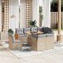 Set de sofás de jardín 9 pzas con cojines ratán sintético beige en Conjuntos de jardín | Comprar online en Foru.es