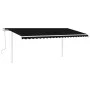 Toldo manual retráctil con postes gris antracita 5x3 m de vidaXL, Toldos - Ref: Foro24-3069979, Precio: 493,39 €, Descuento: %
