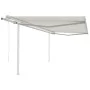 Toldo retráctil automático con postes crema 4x3,5 m de vidaXL, Toldos - Ref: Foro24-3070027, Precio: 539,20 €, Descuento: %