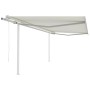 Toldo retráctil automático con postes crema 4x3,5 m de vidaXL, Toldos - Ref: Foro24-3070027, Precio: 516,52 €, Descuento: %