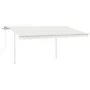 Toldo retráctil automático con postes crema 4x3,5 m de vidaXL, Toldos - Ref: Foro24-3070027, Precio: 539,20 €, Descuento: %