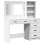 Conjunto de mesa de tocador de 2 piezas con LED de madera blanca de , Tocadores para dormitorios - Ref: Foro24-3334191, Preci...