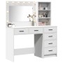 Conjunto de mesa de tocador de 2 piezas con LED de madera blanca de , Tocadores para dormitorios - Ref: Foro24-3334191, Preci...