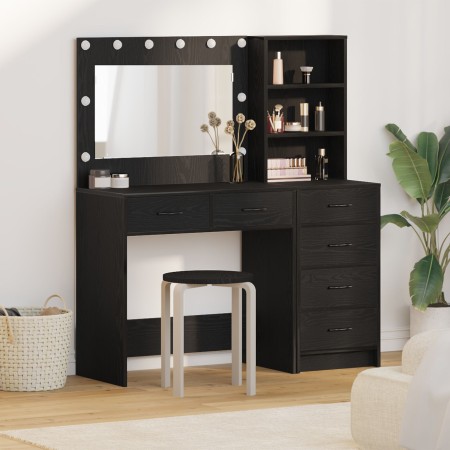 Conjunto de tocador de 2 piezas con LED de en madera negra de , Tocadores para dormitorios - Ref: Foro24-3334192, Precio: 217...