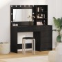 Conjunto de tocador de 2 piezas con LED de en madera negra de , Tocadores para dormitorios - Ref: Foro24-3334192, Precio: 217...