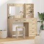 Conjunto de Mesa de Tocador de 2 Piezas con LED de Madera Elaborada en Roble Sonoma de , Tocadores para dormitorios - Ref: Fo...