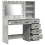 Conjunto de tocador de 2 piezas con LED en gris concreto de madera elaborada de , Tocadores para dormitorios - Ref: Foro24-33...