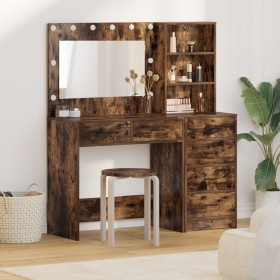 Set de Tocador de 2 Piezas con LED Madera de Roble Ahumado de , Tocadores para dormitorios - Ref: Foro24-3334195, Precio: 229...