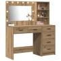 Juego de tocador de 2 piezas con LED de en madera de roble artesanal de , Tocadores para dormitorios - Ref: Foro24-3334199, P...