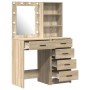 Set de Tocador de 2 Piezas con LED en Madera de Roble Sonoma de , Tocadores para dormitorios - Ref: Foro24-3334202, Precio: 1...