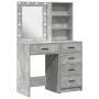 Conjunto de tocador de 2 piezas con LED en gris concreto de madera elaborada de , Tocadores para dormitorios - Ref: Foro24-33...