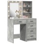 Conjunto de tocador de 2 piezas con LED en gris concreto de madera elaborada de , Tocadores para dormitorios - Ref: Foro24-33...
