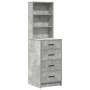 Conjunto de tocador de 2 piezas con LED en gris concreto de madera elaborada de , Tocadores para dormitorios - Ref: Foro24-33...