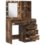 Conjunto de tocador de 2 piezas con LEDs y madera de roble ahumado de , Tocadores para dormitorios - Ref: Foro24-3334204, Pre...