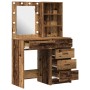 Juego de tocador de 2 piezas con LED de madera envejecida de , Tocadores para dormitorios - Ref: Foro24-3334207, Precio: 188,...