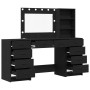Juego de Mesa de Tocador de 3 Piezas con LED de Madera Negra de , Tocadores para dormitorios - Ref: Foro24-3334210, Precio: 2...