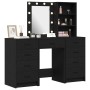 Conjunto de Tocador de 3 Piezas con LED Negro de Madera de , Tocadores para dormitorios - Ref: Foro24-3334219, Precio: 268,32...