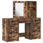 Set de tocador de 3 piezas con luz LED en madera de roble ahumado de , Tocadores para dormitorios - Ref: Foro24-3334222, Prec...