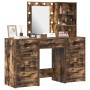 Set de tocador de 3 piezas con luz LED en madera de roble ahumado de , Tocadores para dormitorios - Ref: Foro24-3334222, Prec...