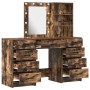 Set de tocador de 3 piezas con luz LED en madera de roble ahumado de , Tocadores para dormitorios - Ref: Foro24-3334222, Prec...