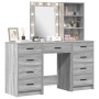 Conjunto de Tocador de 3 Piezas con LED Madera Ingenierizada Gris de , Tocadores para dormitorios - Ref: Foro24-3334223, Prec...