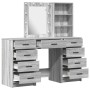 Conjunto de Tocador de 3 Piezas con LED Madera Ingenierizada Gris de , Tocadores para dormitorios - Ref: Foro24-3334223, Prec...