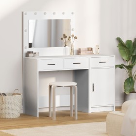 Conjunto de tocador de 2 piezas con LED de en madera blanca de , Tocadores para dormitorios - Ref: Foro24-3334227, Precio: 19...