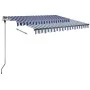 Toldo manual retráctil con LED azul y blanco 300x250 cm de vidaXL, Toldos - Ref: Foro24-3069701, Precio: 380,98 €, Descuento: %