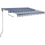 Toldo manual retráctil con LED azul y blanco 300x250 cm de vidaXL, Toldos - Ref: Foro24-3069701, Precio: 380,19 €, Descuento: %