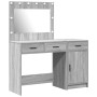 Conjunto de tocador de 2 piezas con LED en gris de madera de ingeniería Sonoma de , Tocadores para dormitorios - Ref: Foro24-...