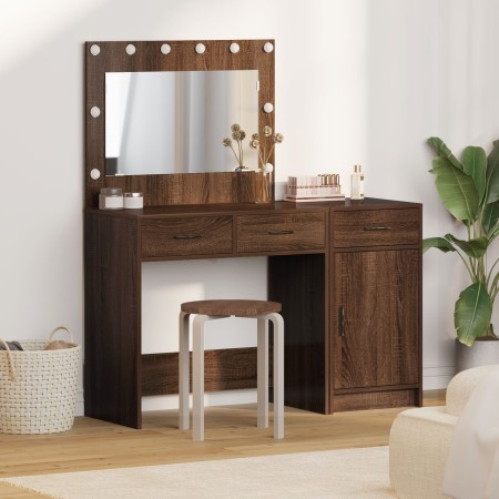Juego de Tocador de 2 Piezas con LED en Madera de Roble Negro de , Tocadores para dormitorios - Ref: Foro24-3334233, Precio: ...