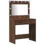 Juego de Tocador de 2 Piezas con LED en Madera de Roble Negro de , Tocadores para dormitorios - Ref: Foro24-3334233, Precio: ...