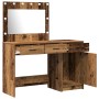 Conjunto de Tocador de 2 Piezas con LED Madera Vieja Madera Ingenierizada de , Tocadores para dormitorios - Ref: Foro24-33342...