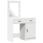 Set de tocador de 2 piezas con LED de , madera blanca de , Tocadores para dormitorios - Ref: Foro24-3334236, Precio: 153,59 €...